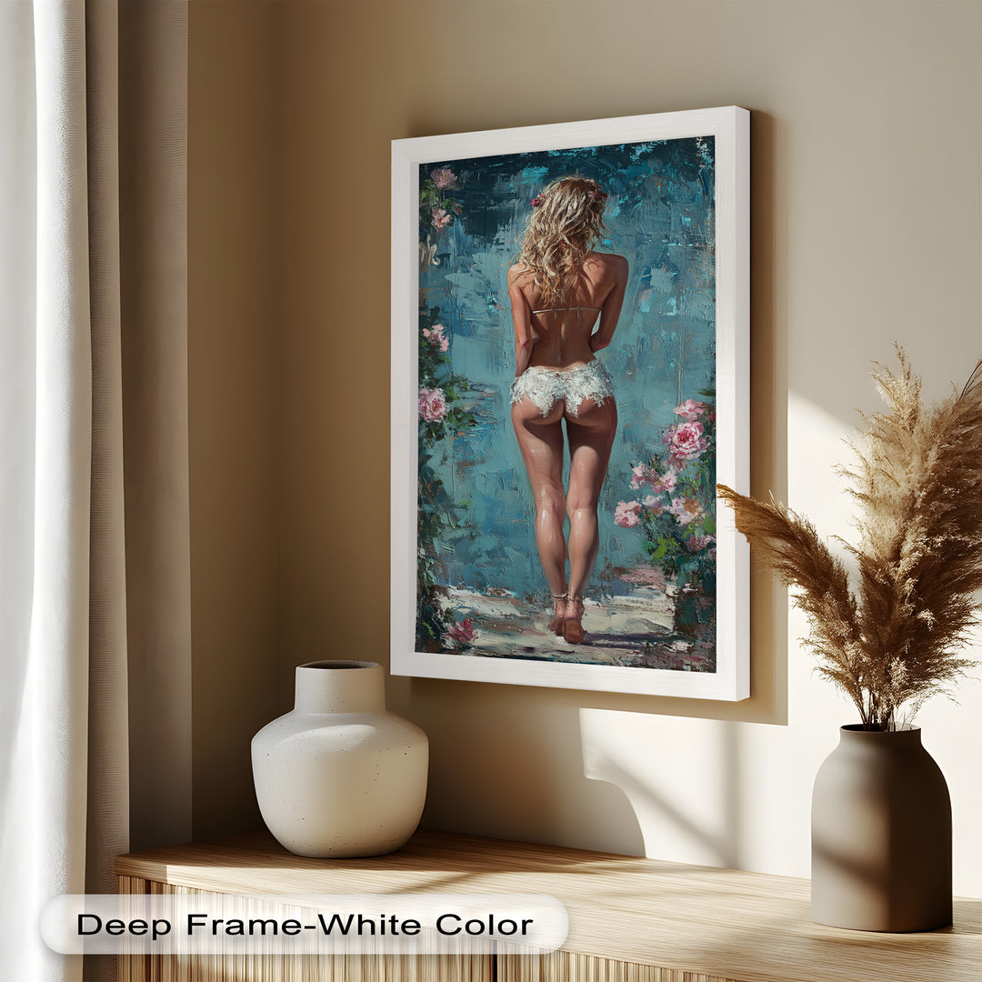 Garden Muse – Romantic Floral Nude Oil Painting