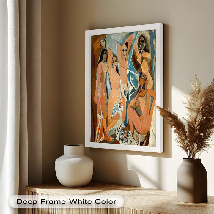 Echoes of Les Demoiselles – Picasso-Inspired Cubist Nude Figures Oil Painting