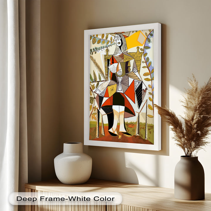 Queen Among Leaves – Picasso Style Cubist Oil Painting