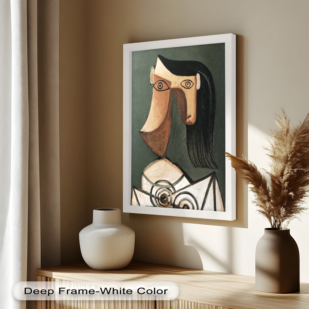 Serene Abstraction – Cubist Female Portrait Oil Painting