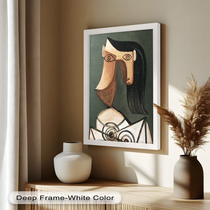 Serene Abstraction – Cubist Female Portrait Oil Painting