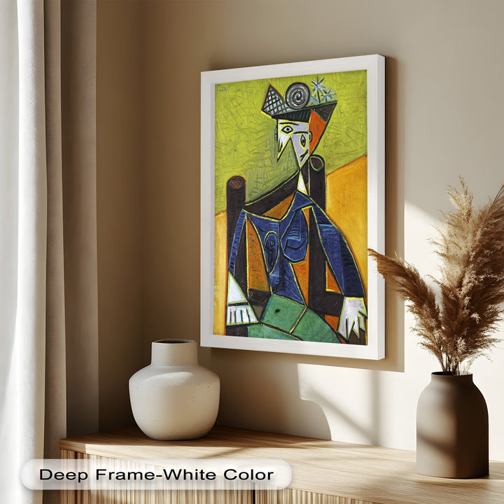 Woman in a Spiral Hat – Picasso-Style Cubist Oil Painting