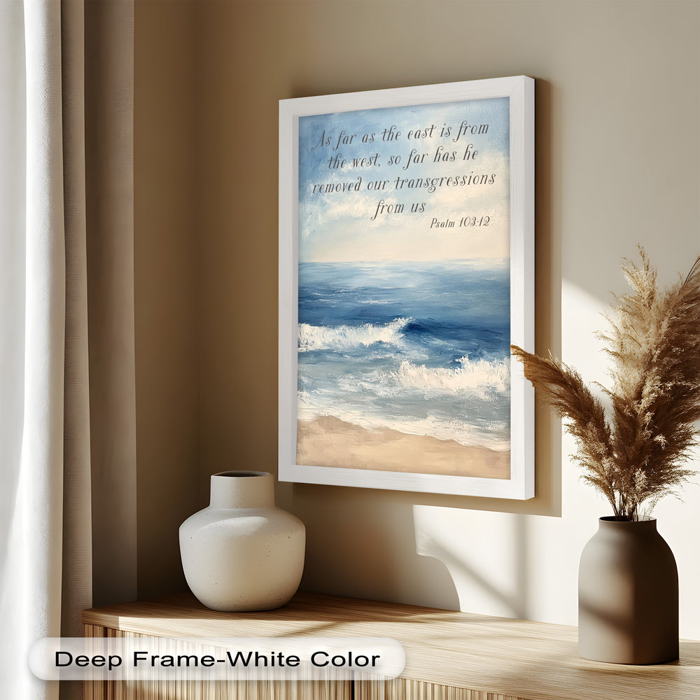 Graceful Horizons – Christian Decor Featuring Psalm 103:12
