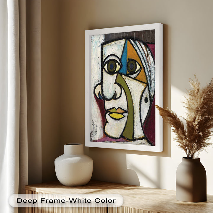 Bold Gaze – Geometric Abstract Portrait Picasso Oil Painting