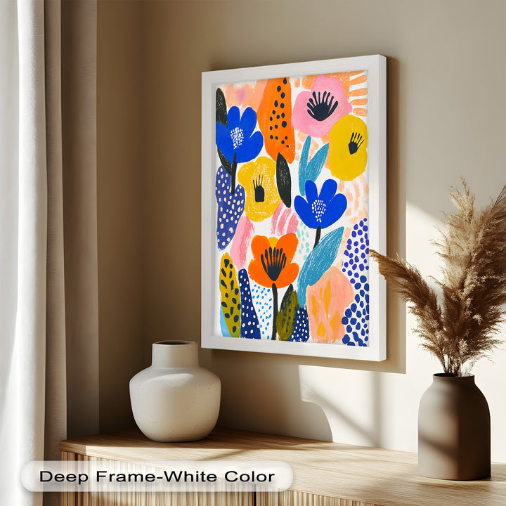 Bold Blooms in Boho Garden – Fauvist Floral Oil Painting