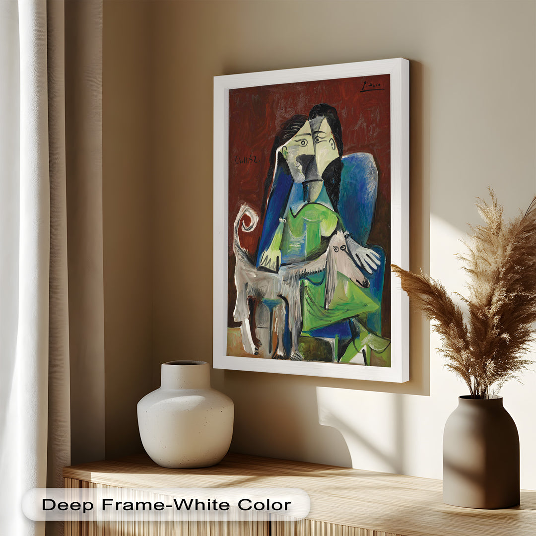 Woman with Afghan Hound – Picasso Oil Painting