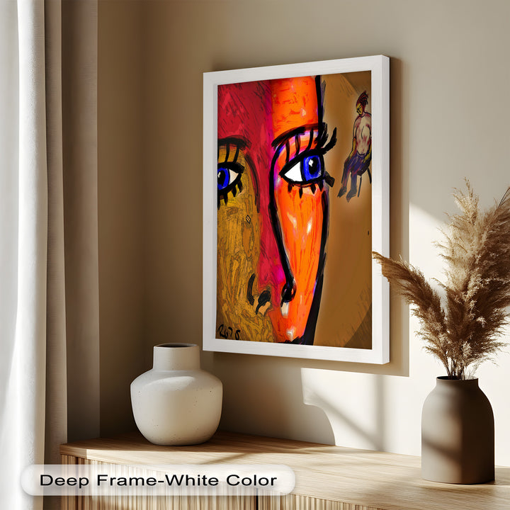 Vivid Gaze – Abstract Expressionist Portrait Oil Painting