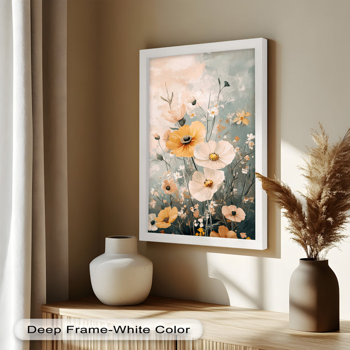 Golden Meadow Bloom - Boho Oil Painting