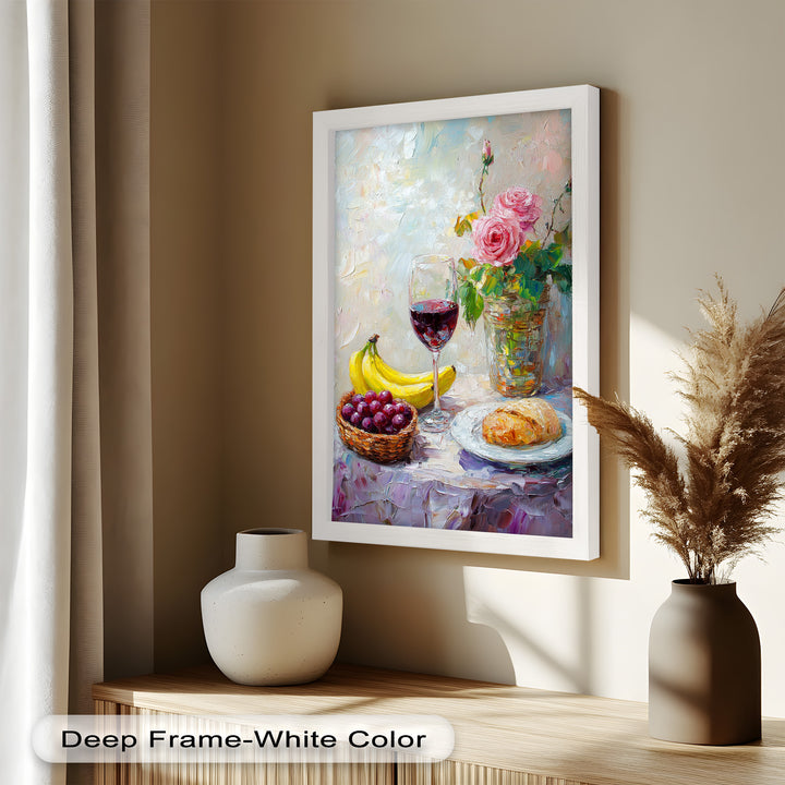 Rose & Fruit Kitchen Decor - Still Life Oil Painting