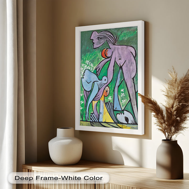 Reclining in Nature – Picasso-Inspired Abstract Nude Oil Painting