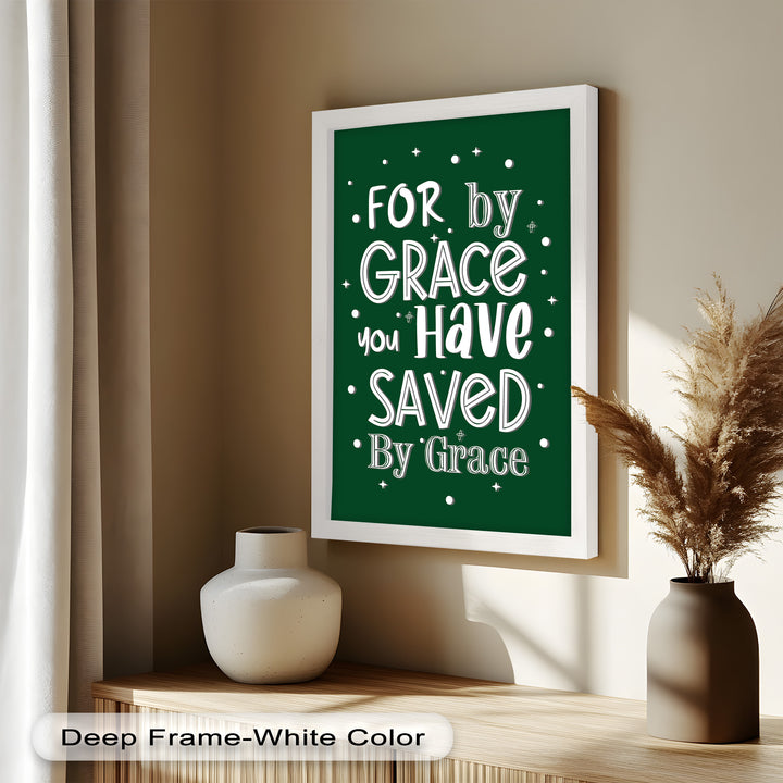 Saved by Grace – Christian Bible Verse Oil Painting