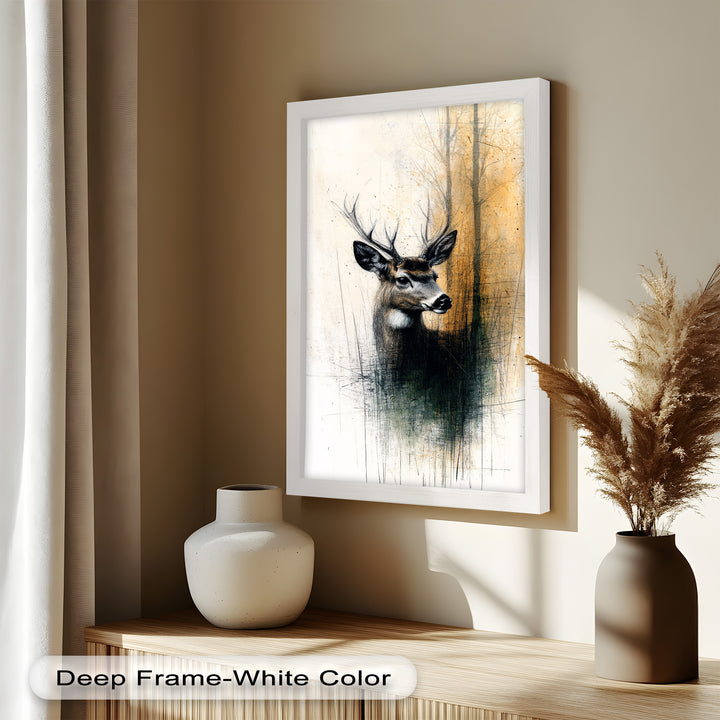 Majestic Deer Portrait - Animal Oil Painting
