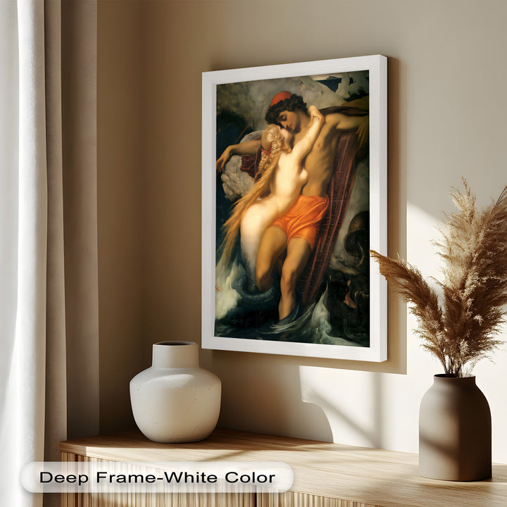 The Embrace of the Sea – Romantic Mythological Nude Oil Painting
