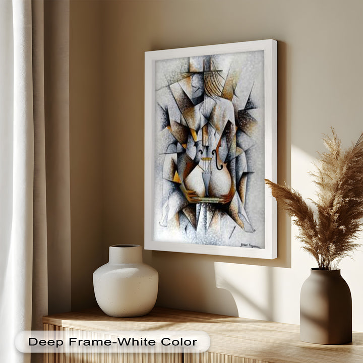 Cubist Harmony – Abstract Nude with Violin Motif Picasso Oil Painting