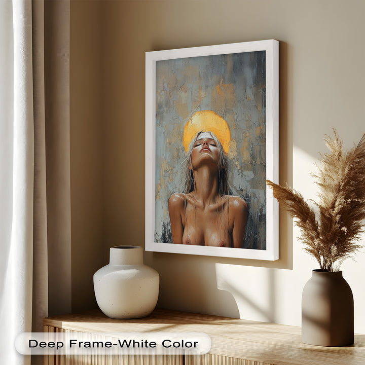Haloed Grace – Ethereal Nude Portrait Oil Painting