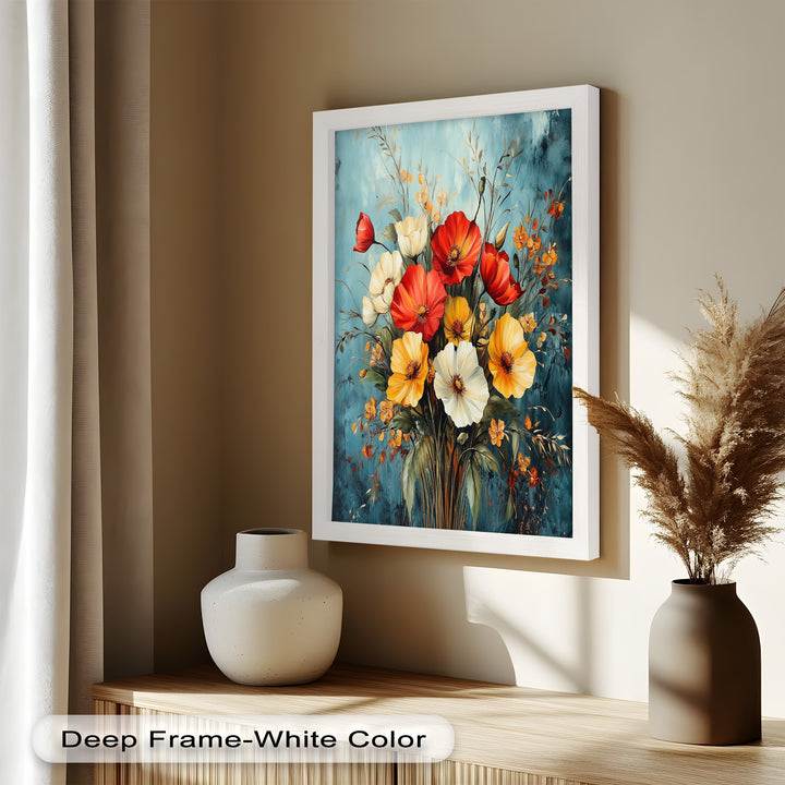 Vibrant Harmony – Multicolored Bloom Bouquet Flower Oil Painting