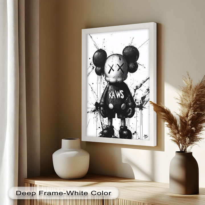 Black & White Figure – KAWS Graffiti Oil Painting
