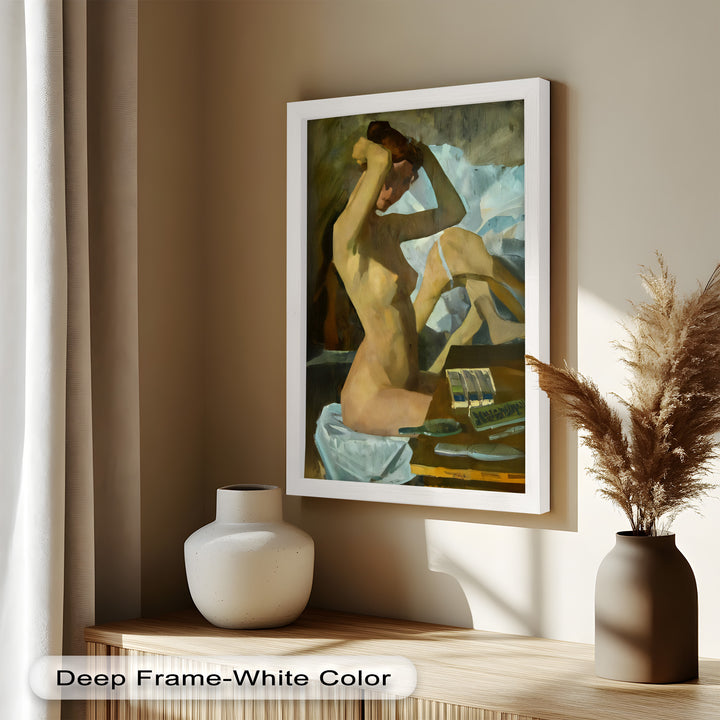 Muted Reverie – Figurative Nude Oil Painting in Earth Tones