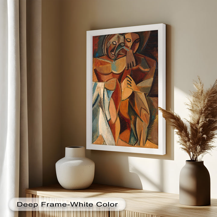 Embrace in Earth Tones – Picasso Oil Painting