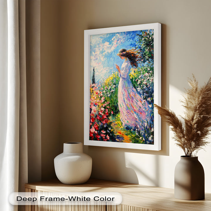 Woman in Floral Crown - Impressionist Oil Painting