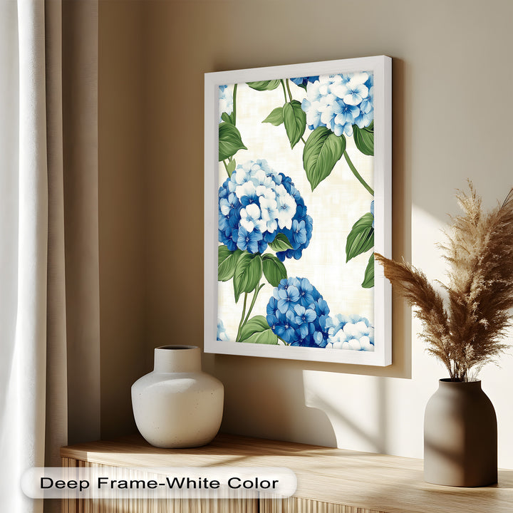 Blue and White Blooming - Flower Oil Painting