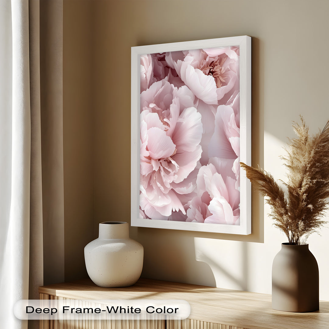 Blushing Petal Bloom – Soft Pink Peony Flower Oil Painting