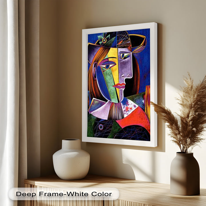 Vibrant Woman with a Flower Hat – Picasso Oil Painting