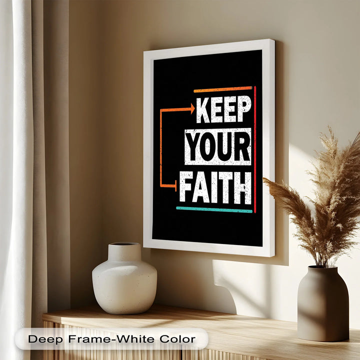 Christian Typography Oil Painting – Graphic Art for Faith-Focused Interiors
