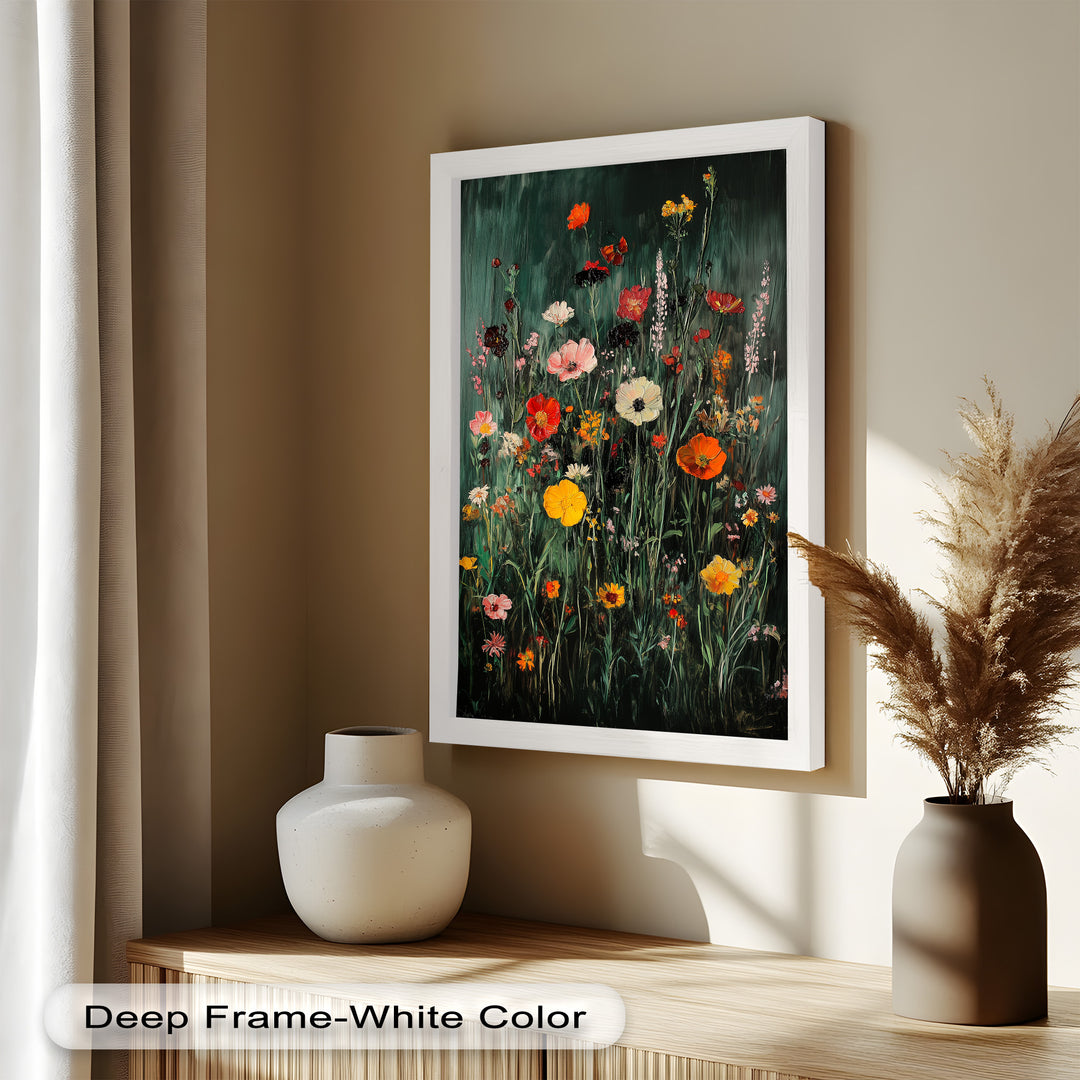 Wild Meadow Bloom – Colorful Field Flowers Flower Oil Painting