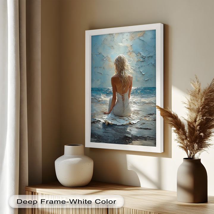 Whispers of the Tide – Serene Ocean Abstract Oil Painting
