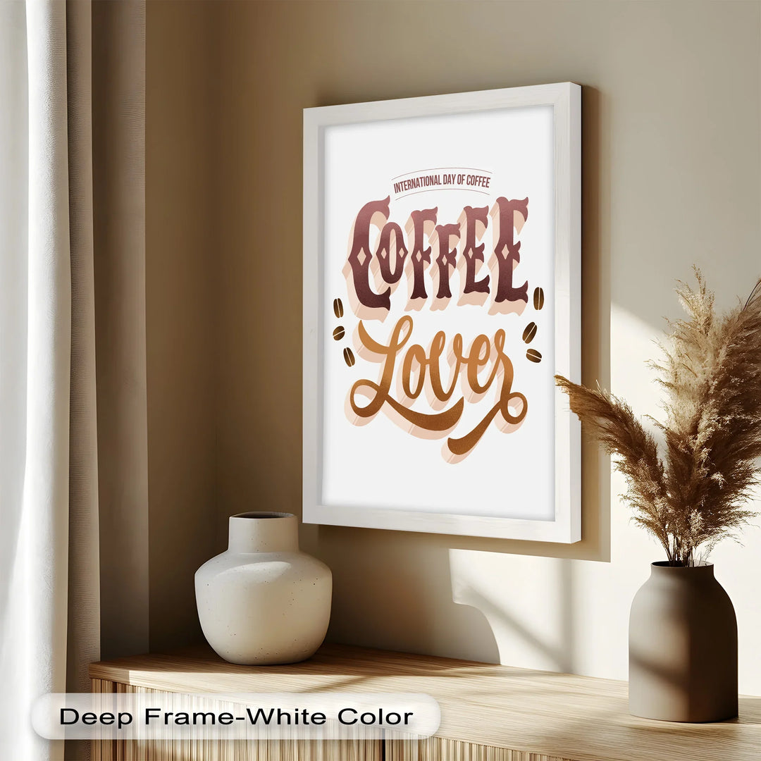 Coffee Lover Typography Art – Coffee Day Oil Painting - MyPhotoStation