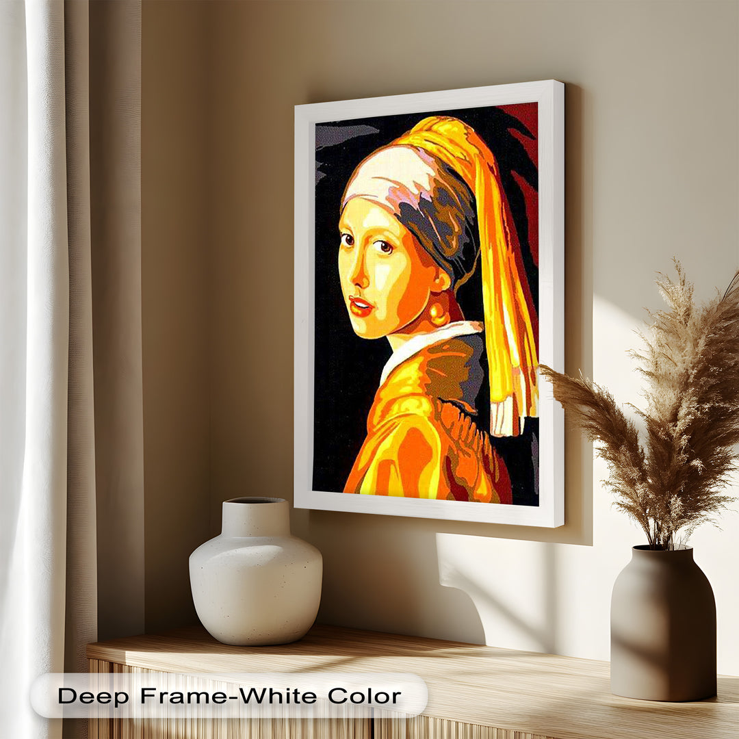 Modern Interpretation of Girl with a Pearl Earring - Renaissance Oil Painting