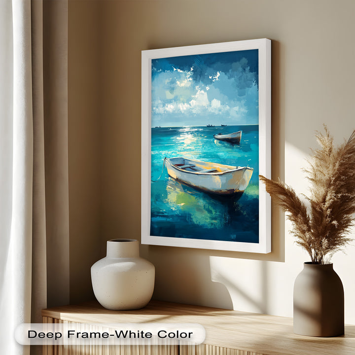 Still Waters at Sea – Boat Oil Painting