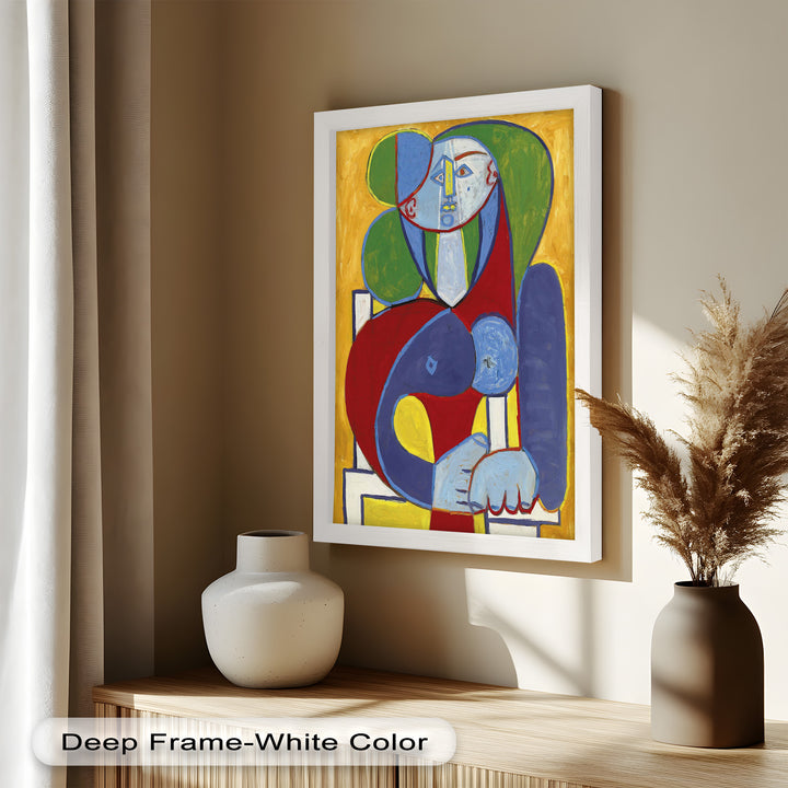 Color Harmony – Abstract Seated Woman Picasso Oil Painting