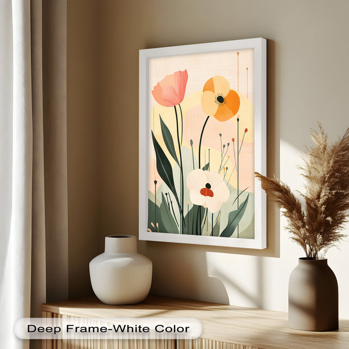 Sonnengeküsstes Trio – Minimalistisches florales Ölgemälde