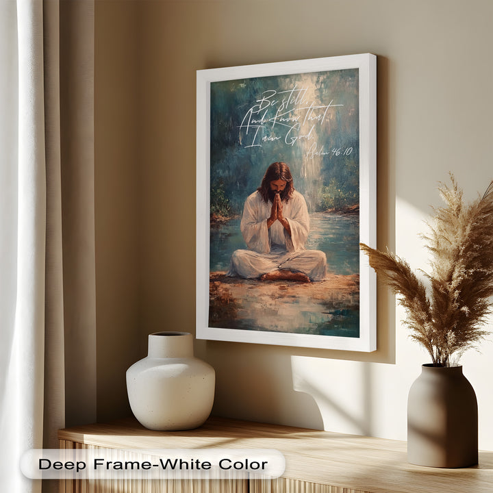 Psalm 46:10 – Be Still and Know Bible Verse Oil Painting