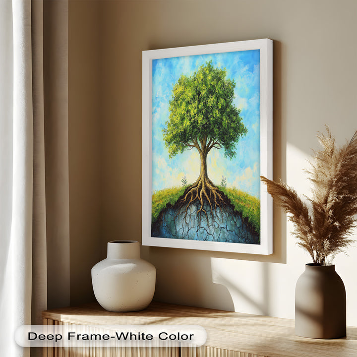 Firmly Planted – Tree of Faith with Roots Oil Painting
