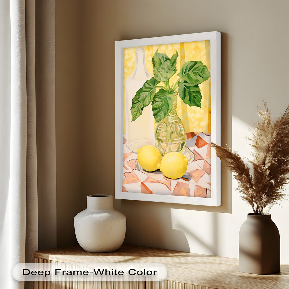 With clean lines and bold colors, this artwork celebrates freshness and simplicity, perfect for adding a lively touch to any kitchen or dining space.