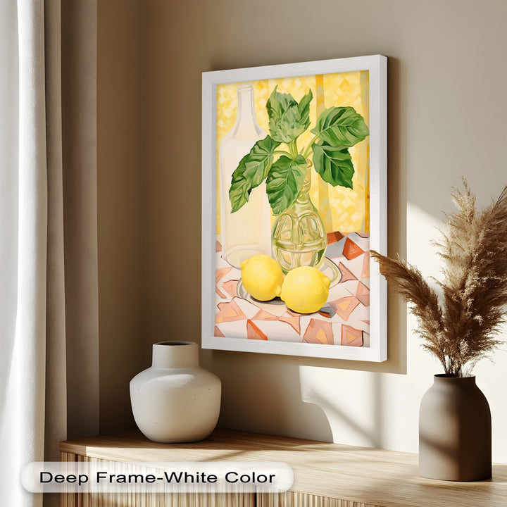 With clean lines and bold colors, this artwork celebrates freshness and simplicity, perfect for adding a lively touch to any kitchen or dining space.