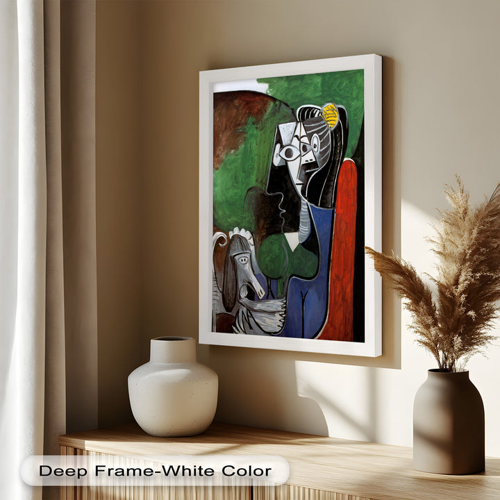 Lady with Poodle – Surreal Cubist Portrait Picasso Oil Painting