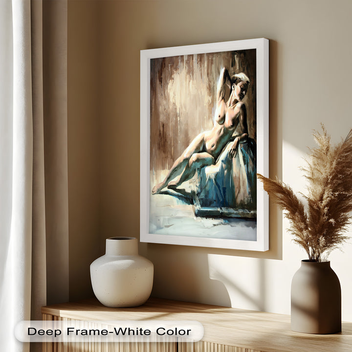 Echoes of Light – Modern Reclining Nude Oil Painting