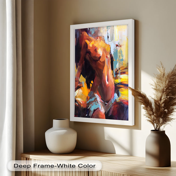 Ember Silhouette – Bold Abstract Nude Oil Painting
