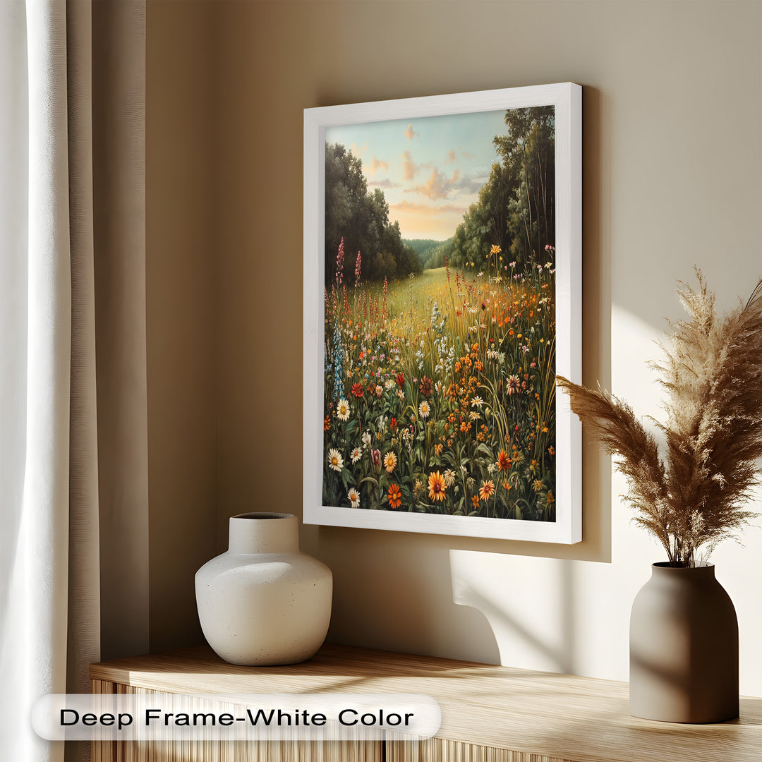Whispers of Meadow Bloom – Colorful Wildflower Field Oil Painting