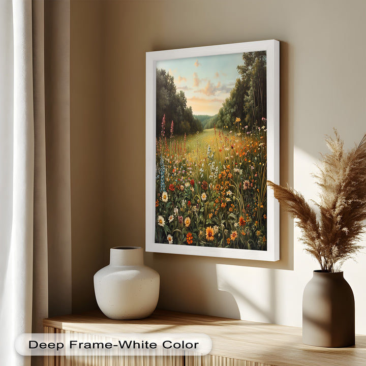 Whispers of Meadow Bloom – Colorful Wildflower Field Oil Painting