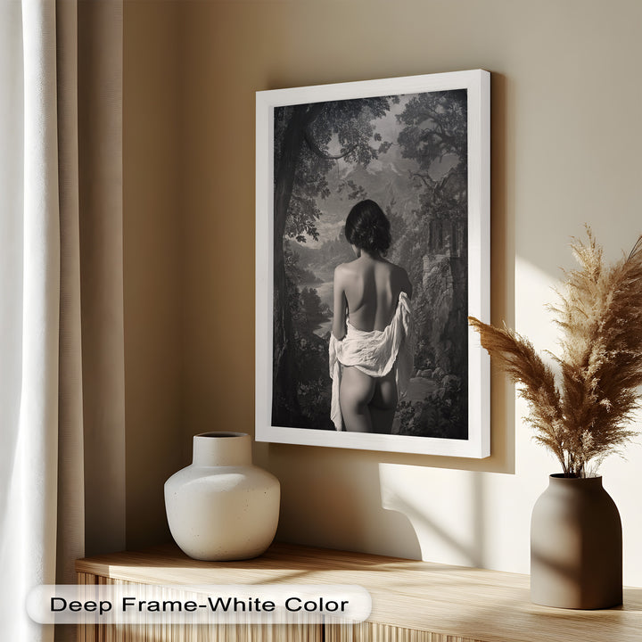 Silent Reverie – Classical Nude in Monochrome Oil Painting
