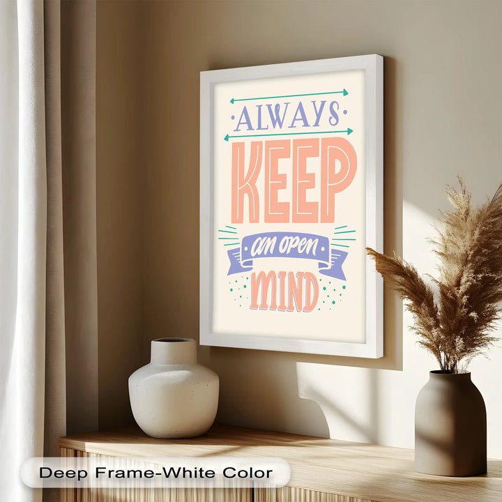 Always Keep an Open Mind – Pastel Typography Oil Painting - MyPhotoStation