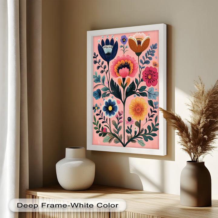 Blossom Carnival – Whimsical Boho Flower Oil Painting