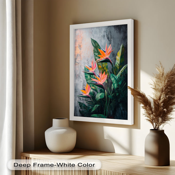 Tropical Flame – Bird of Paradise Botanical Oil Painting