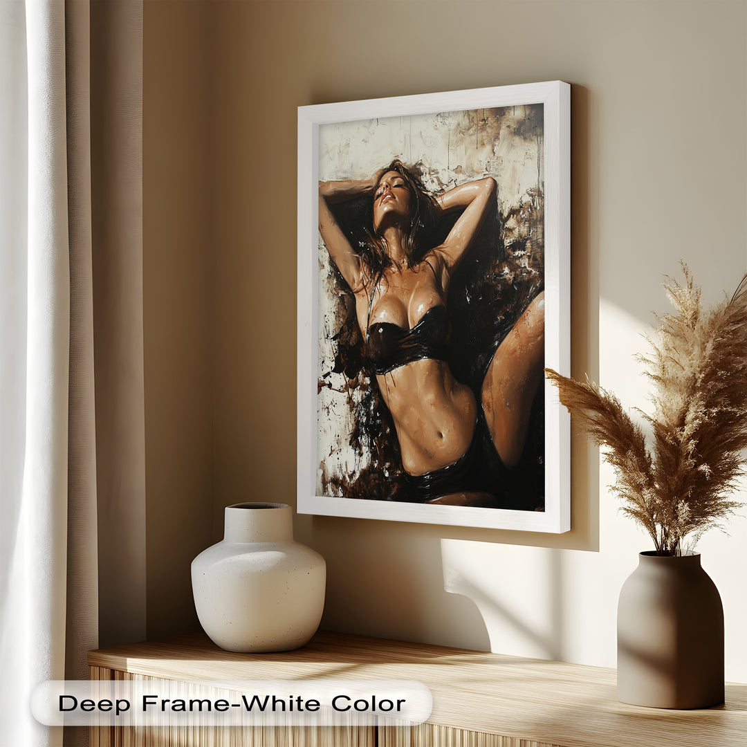Sun-Drenched Muse - Female Portrait in Abstract Oil Painting
