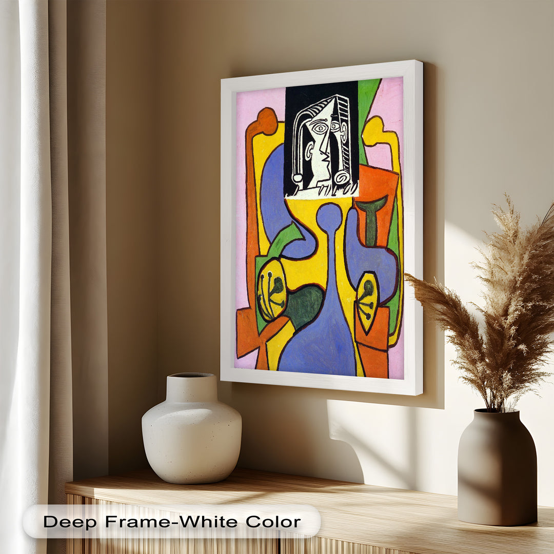 The Mask of Form – Bold Geometric Expression Picasso Oil Painting